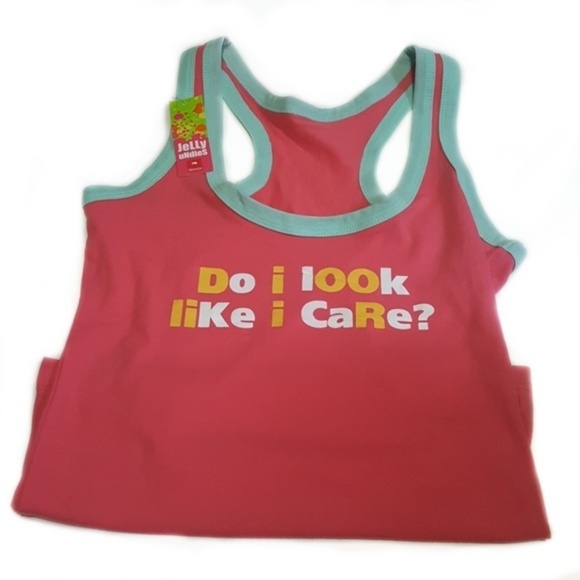 "Do I Look Like I Care" Racerback Tank Size YM - Picture 5 of 5